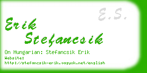 erik stefancsik business card